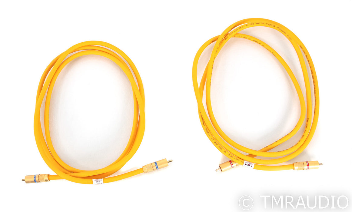 Van Den Hul D-102 III RCA Cables; D102 MkIII; 2m Pair Interconnects (Unused)