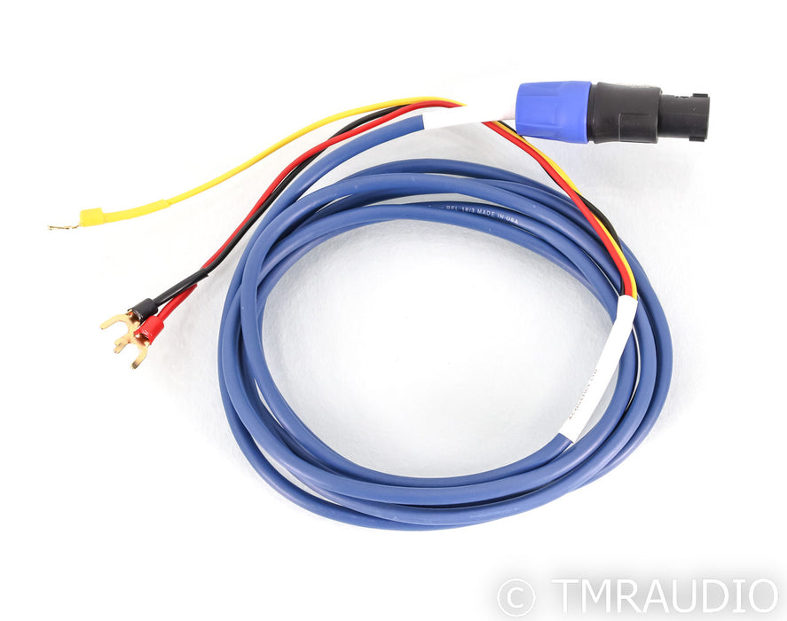 REL Bassline Blue Speakon Subwoofer Cable; 3m Speakon to 3-channel Spades