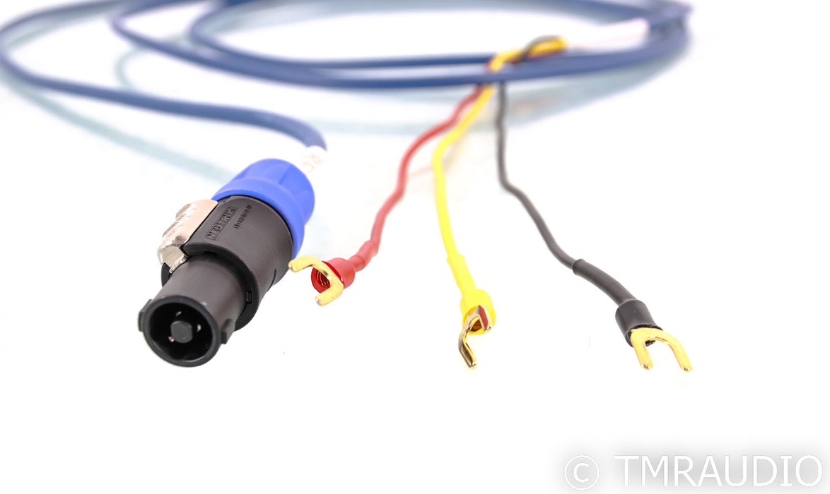 REL Bassline Blue Speakon Subwoofer Cable; 3m Speakon to 3-channel Spades