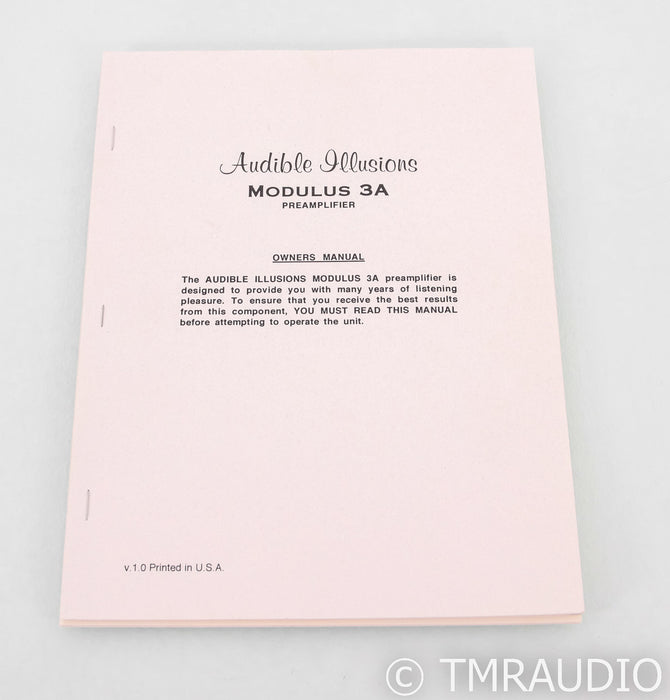 Audible Illusions Modulus 3A  Stereo Tube Preamplifier; MM Phono