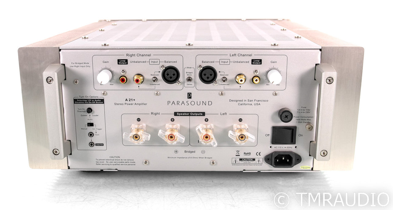 Parasound Halo A21+ Stereo Power Amplifier; A-21+; Silver