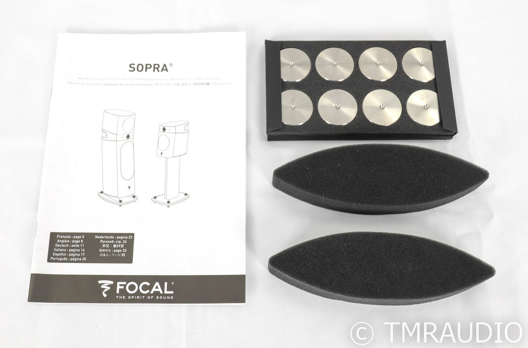 Focal Sopra No. 1 Bookshelf Speakers; Black Lacquer Pair w/ Stands; N1
