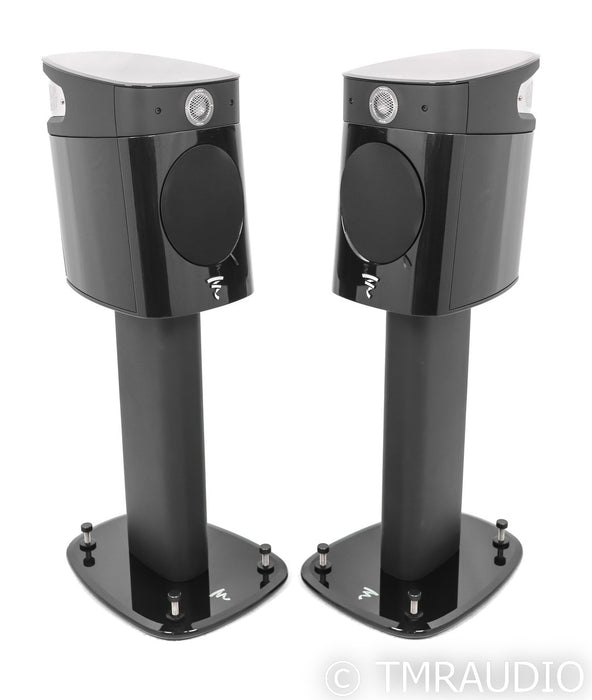 Focal Sopra No. 1 Bookshelf Speakers; Black Lacquer Pair w/ Stands; N1