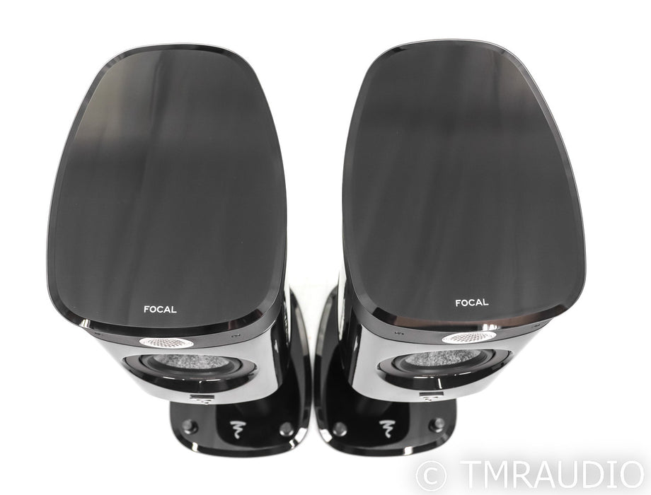 Focal Sopra No. 1 Bookshelf Speakers; Black Lacquer Pair w/ Stands; N1