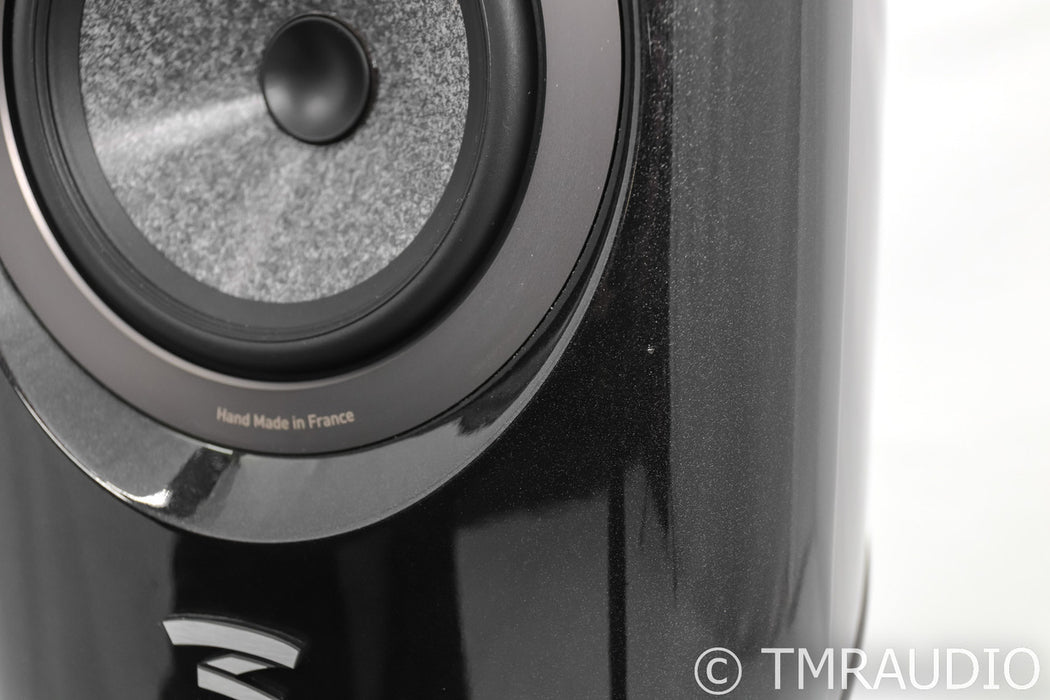 Focal Sopra No. 1 Bookshelf Speakers; Black Lacquer Pair w/ Stands; N1
