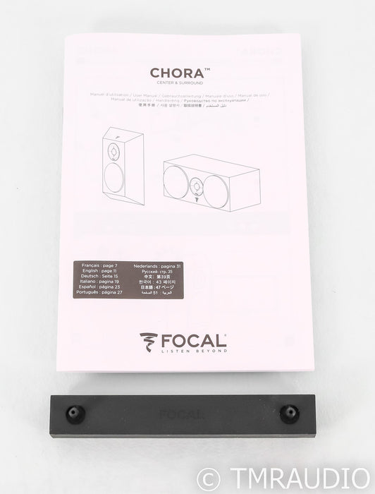 Focal Chora Center Channel Speaker; Dark Wood
