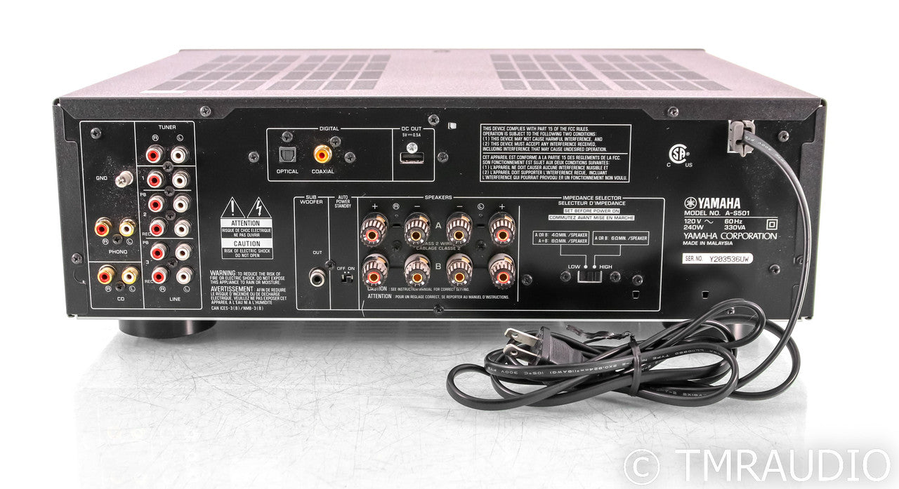 Yamaha A-S501 Two Channel Integrated Amplifier; AS501; Remote; MM Phono