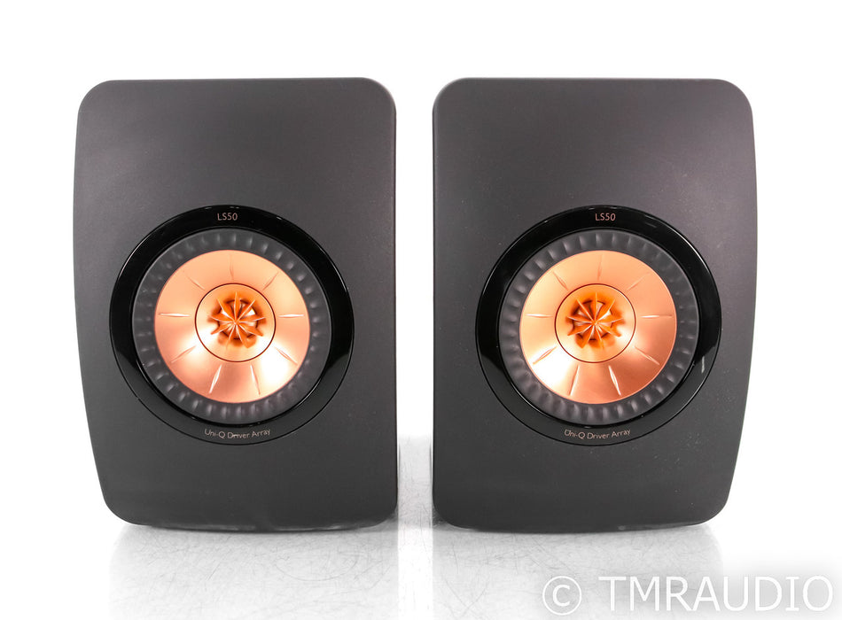 KEF LS50 Bookshelf Speakers; Black Pair; LS-50