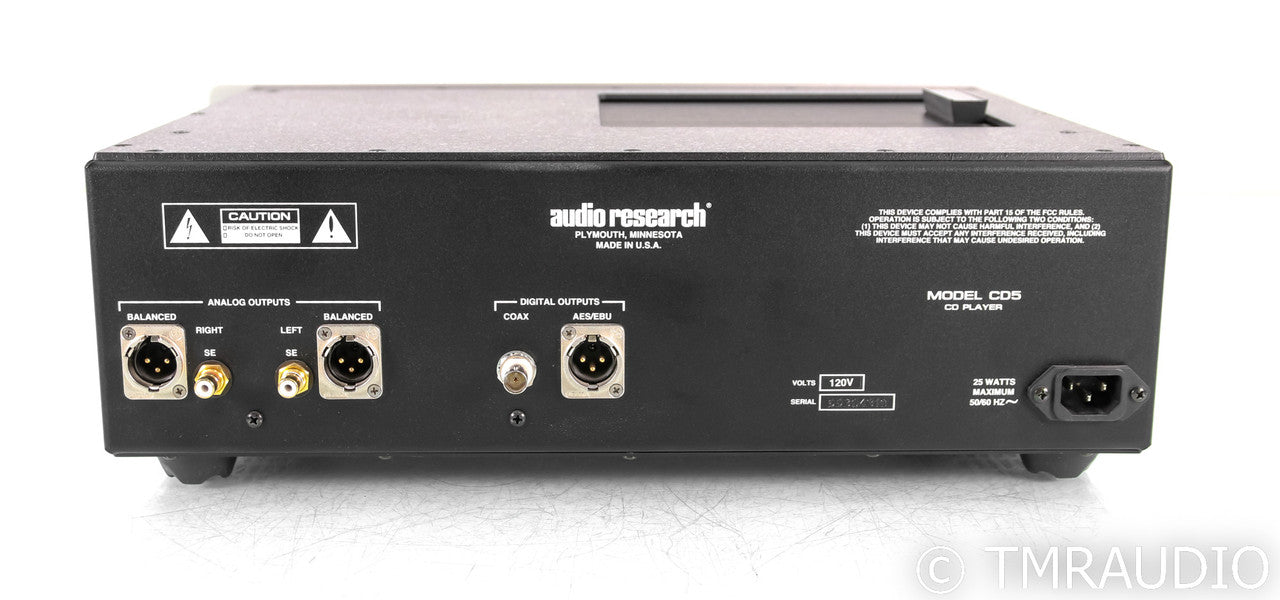 Audio Research CD-5 CD Player; Remote; Silver; CD5
