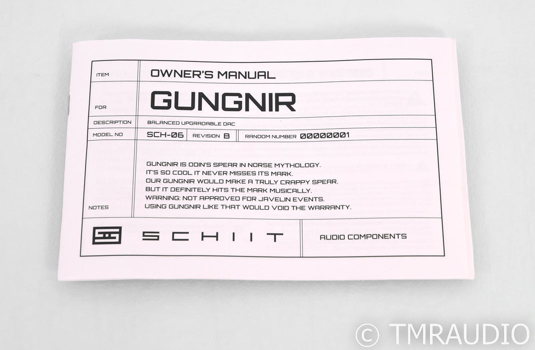 Schiit Audio Gungnir Multibit DAC; D/A Converter; Gen 5 USB