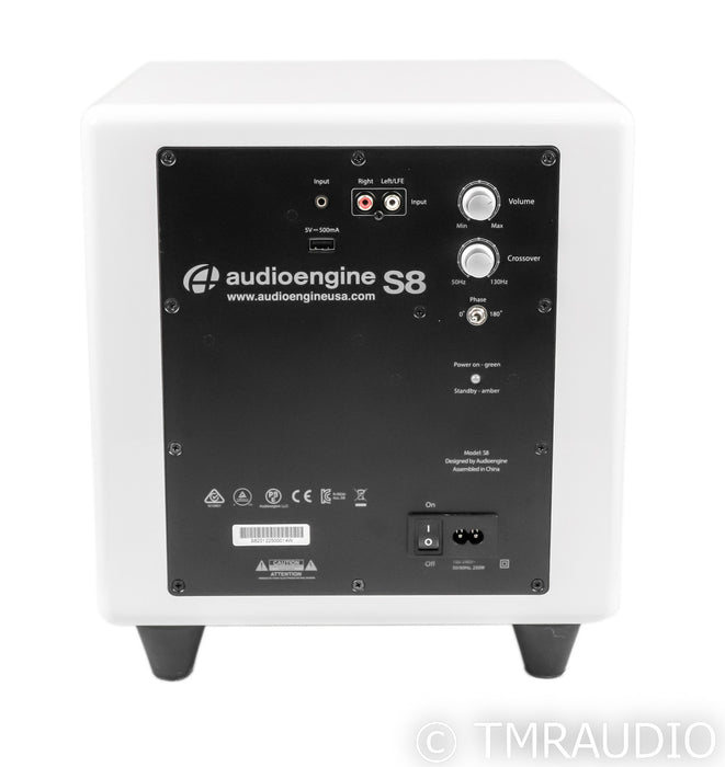 AudioEngine S8 8" Powered Subwoofer; Gloss White; S-8