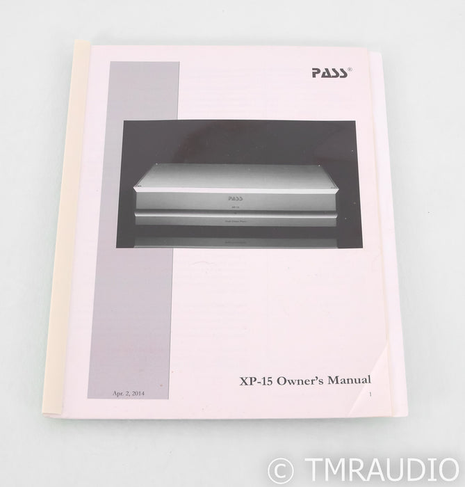 Pass Labs XP-15 MM / MC Phono Preamplifier; XP15