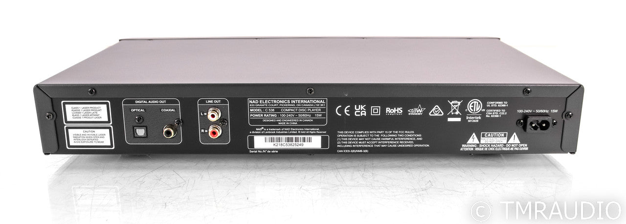 NAD C 538 CD Player; C536; Black; Remote