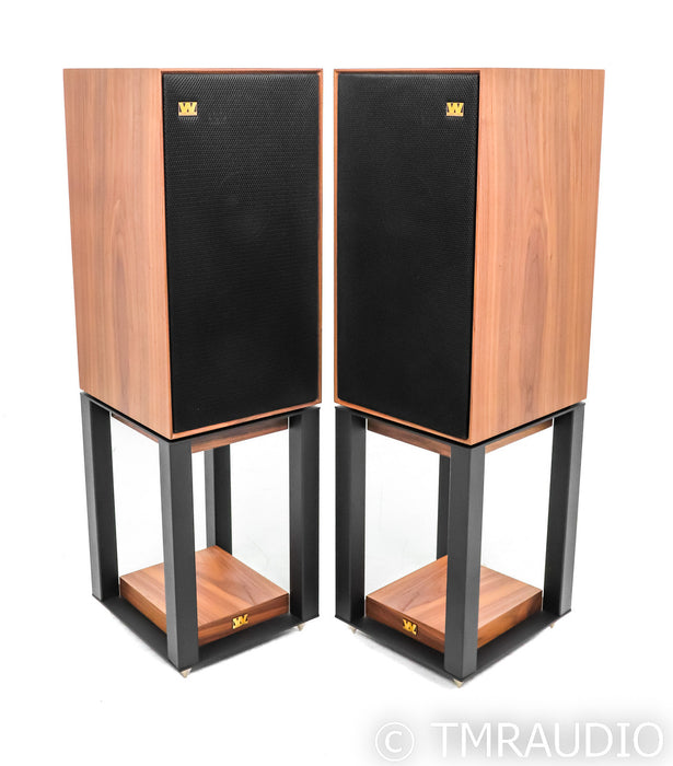 Wharfedale Linton 85th Anniversary Bookshelf Speakers; Walnut Pair w/ Stands