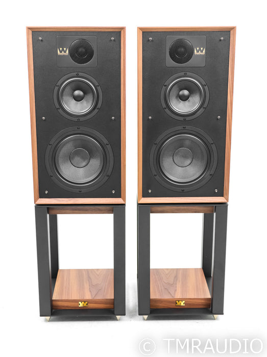 Wharfedale Linton 85th Anniversary Bookshelf Speakers; Walnut Pair w/ Stands