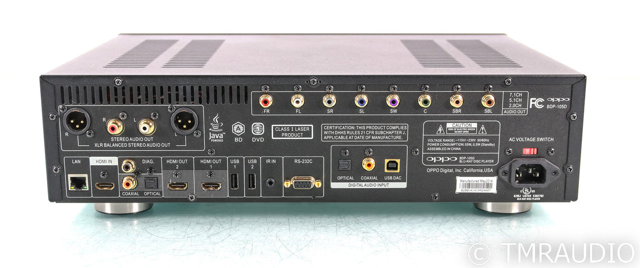 Oppo BDP-105D Universal Disc Player; Remote; Blu Ray / DVD / CD / SACD