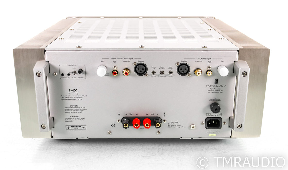 Parasound A21 Stereo Power Amplifier; Silver