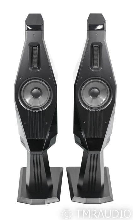 Lawrence Audio Violin SE Bookshelf Speakers; Black Pair w/ Stands