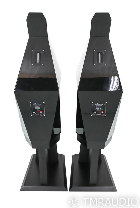 Lawrence Audio Violin SE Bookshelf Speakers; Black Pair w/ Stands