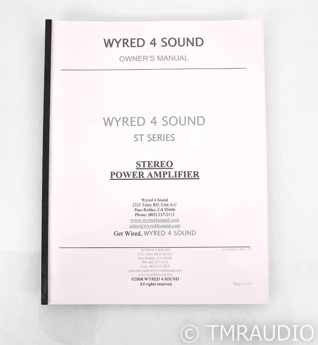 Wyred 4 Sound ST-500 Stereo Power Amplifier; ST500
