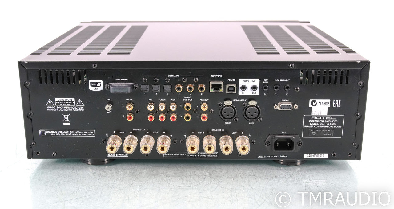 Rotel RA-1592 Two Channel Integrated Amplifier; RA1592; Remote; Bluetooth