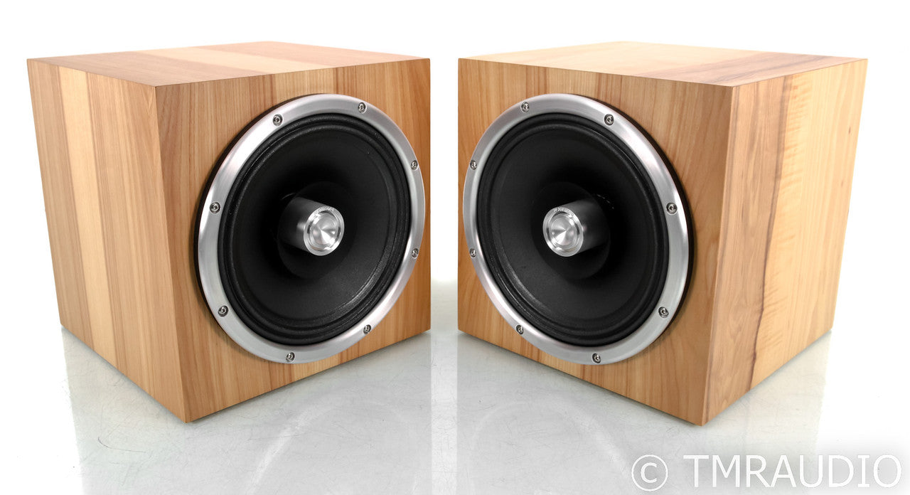 Zu Audio Custom Cube Bookshelf Speakers; Natural Hickory Pair