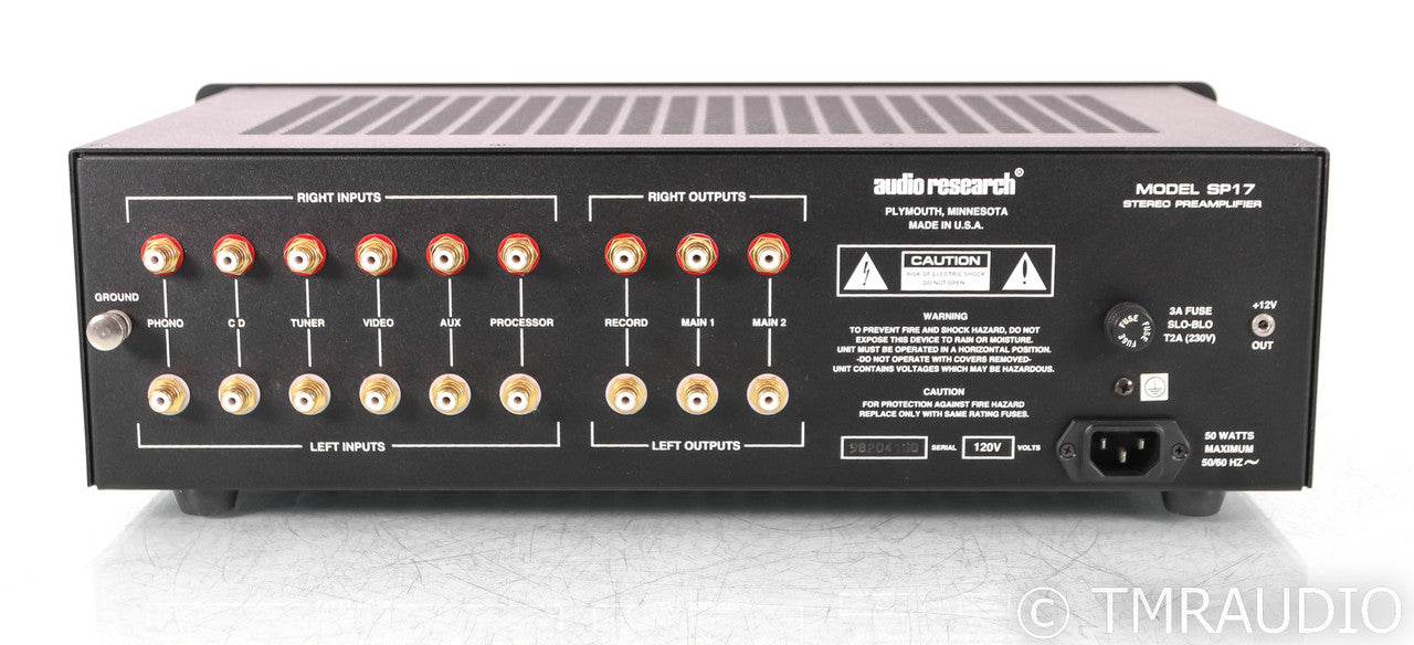 Audio Research SP17 Stereo Tube Hybrid Preamplifier; Remote; MM / MC Phono; Black