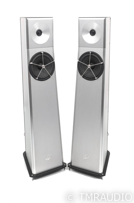 YG Acoustics Carmel Floorstanding Speakers; Brushed Aluminum Pair