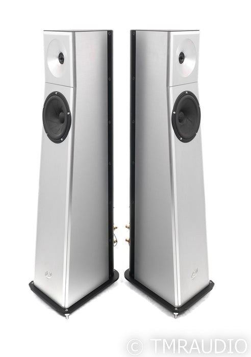 YG Acoustics Carmel Floorstanding Speakers; Brushed Aluminum Pair