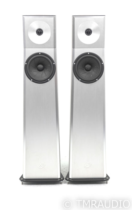 YG Acoustics Carmel Floorstanding Speakers; Brushed Aluminum Pair