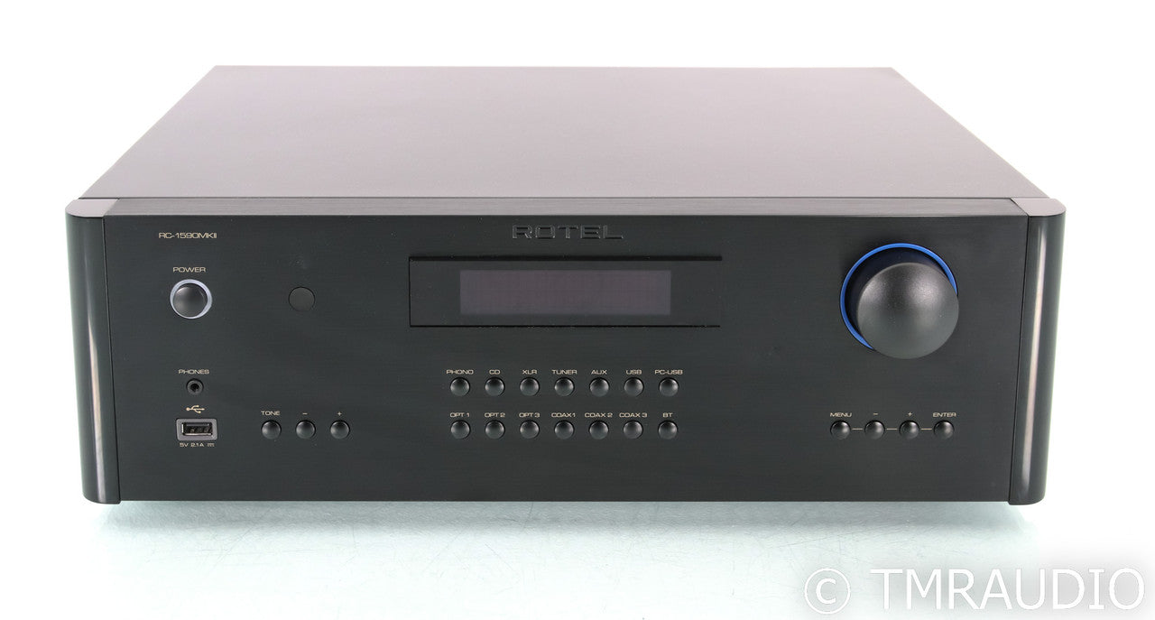 Rotel RC-1590MkII Stereo Preamplifier; RC1590; Remote; Black; MM Phono