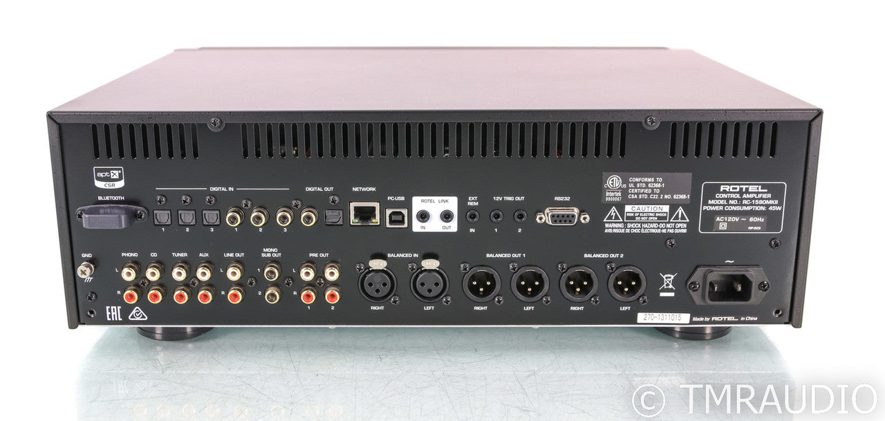Rotel RC-1590MkII Stereo Preamplifier; RC1590; Remote; Black; MM Phono