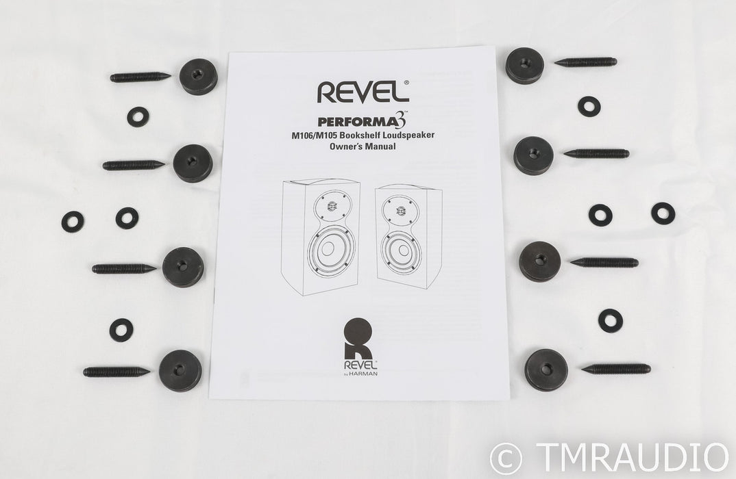 Revel Performa3 M106 Bookshelf Speakers; Gloss Black Pair w/ Stands; M-106