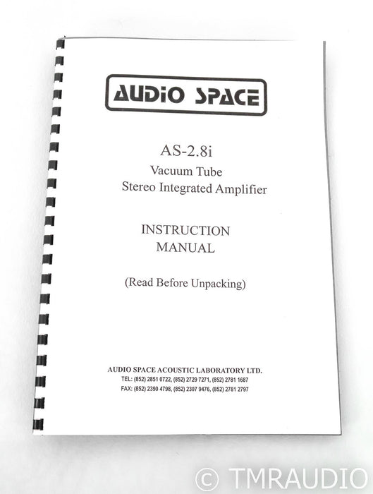 Audio Space AS-2.8i Stereo Tube Integrated Amplifier; AS2.8I