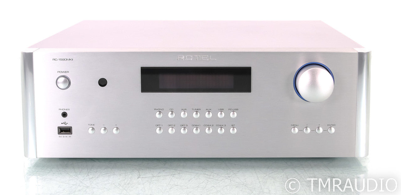 Rotel RC-1590MkII Stereo Preamplifier; RC1590; Remote; Silver; MM Phono
