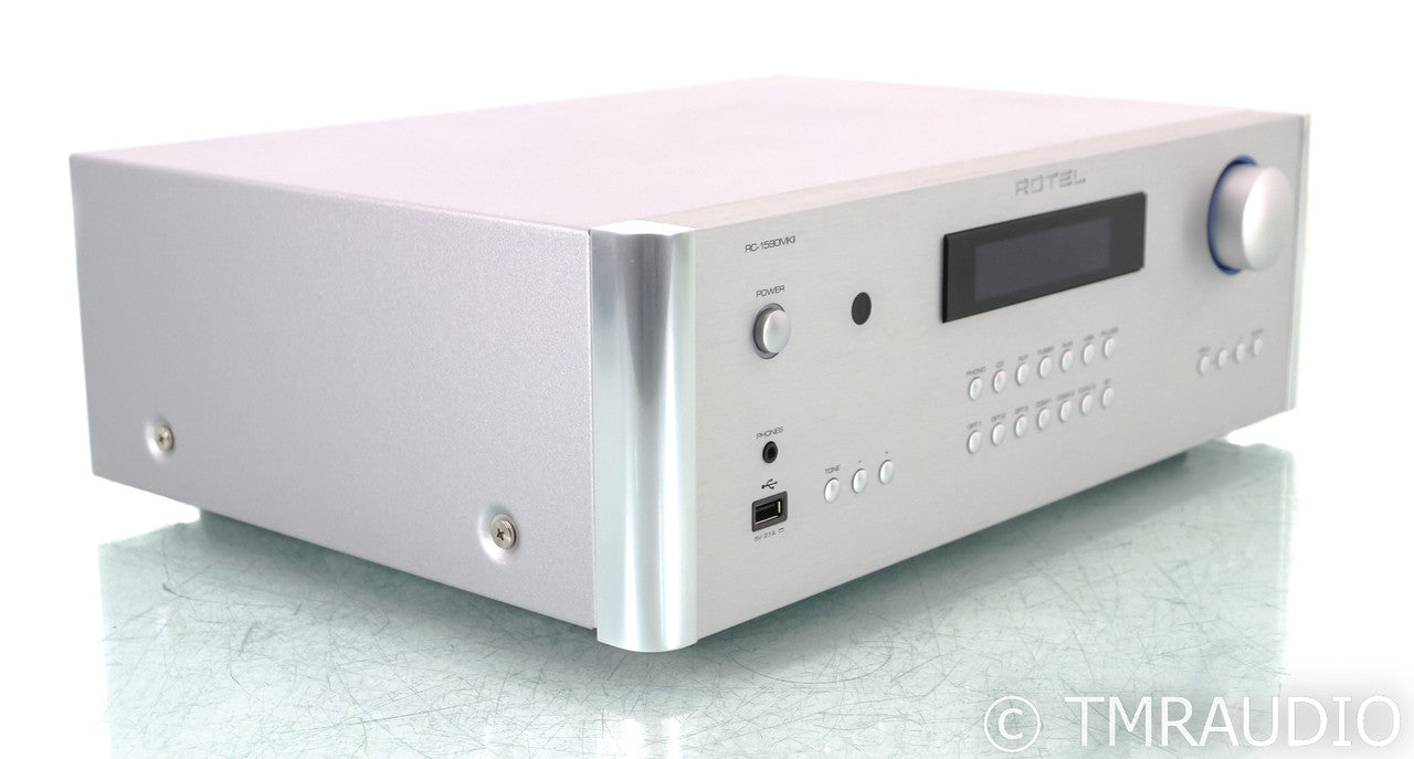 Rotel RC-1590MkII Stereo Preamplifier; RC1590; Remote; Silver; MM Phono