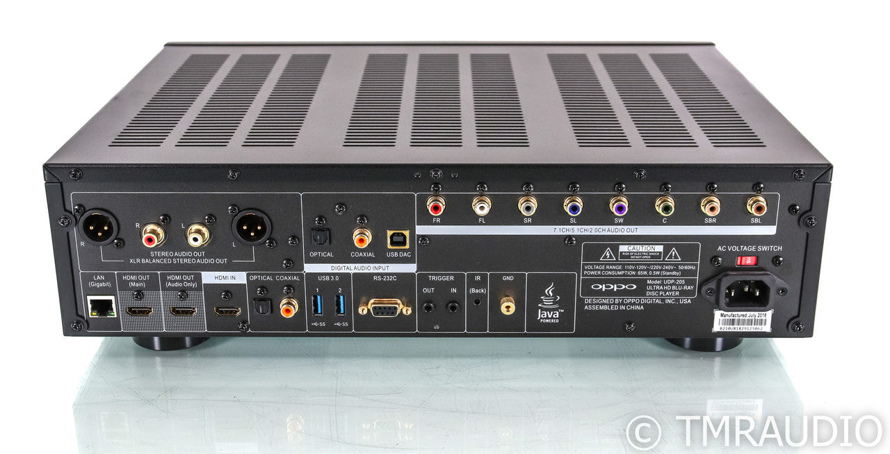 Oppo UDP-205 Universal Disc Player; Remote; 4K; CD / SACD / DVD / Blu-Ray