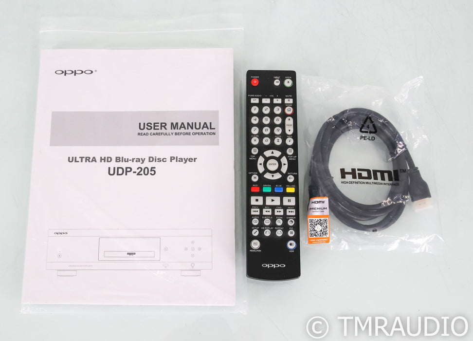 Oppo UDP-205 Universal Disc Player; Remote; 4K; CD / SACD / DVD / Blu-Ray