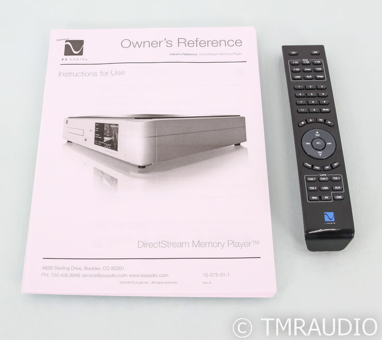PS Audio DirectStream Memory Player SACD/CD Transport; Remote; DMP
