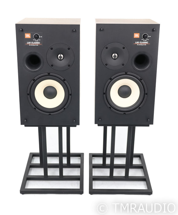 JBL L82 Classic Bookshelf Speakers; Black Pair w/ JS80 Stands