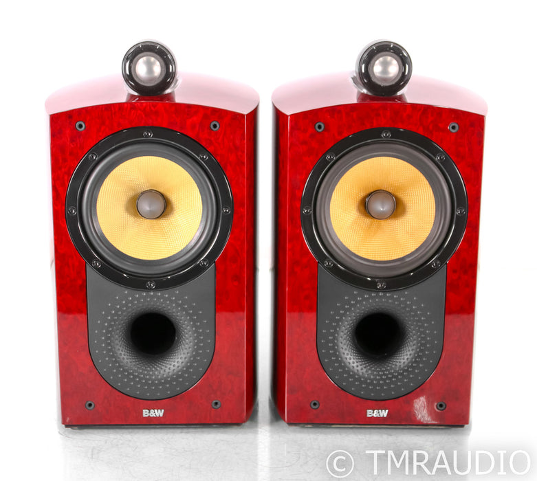 B&W Signature 805 Bookshelf Speakers; Red Birds Eye Maple Pair