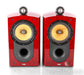 B&W Signature 805 Bookshelf Speakers; Red Birds Eye Maple Pair