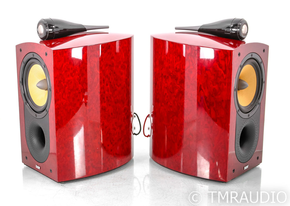 B&W Signature 805 Bookshelf Speakers; Red Birds Eye Maple Pair