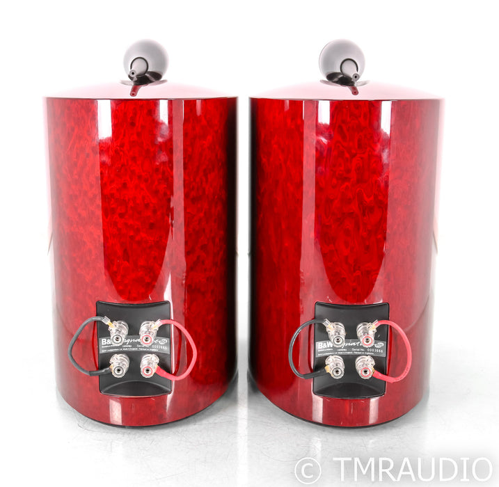 B&W Signature 805 Bookshelf Speakers; Red Birds Eye Maple Pair