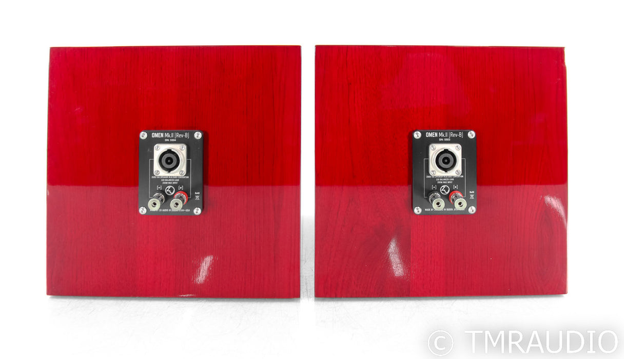 Zu Audio Omen Mk II Custom 10.5" Cube Speakers; Sexy Red Hickory Pair