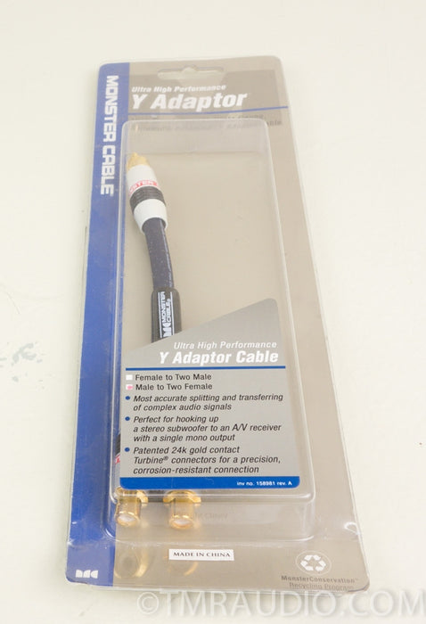Monster Cable Y Adaptor Cable Ultra High Performance NIB