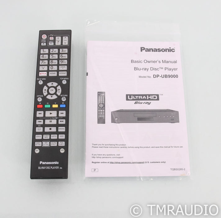 Panasonic DP-UB9000 4K UHD Blu-Ray Player; HDR; Dolby Vision; Remote