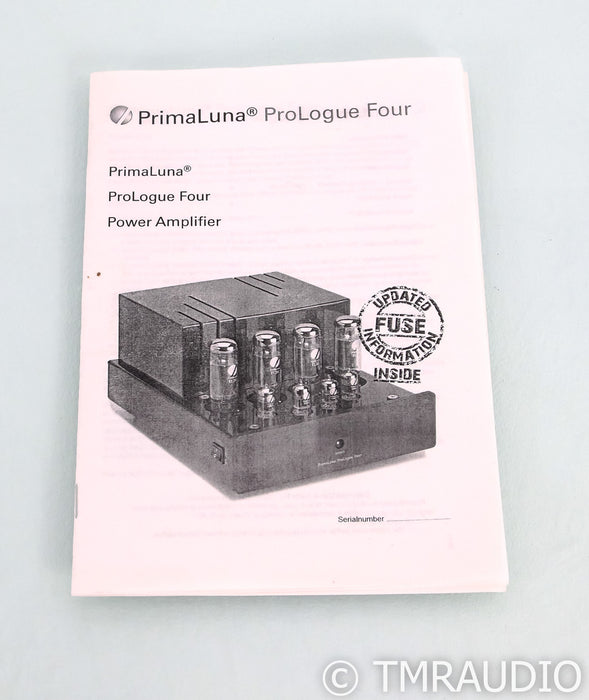 PrimaLuna ProLogue Four Stereo Tube Power Amplifier; Silver