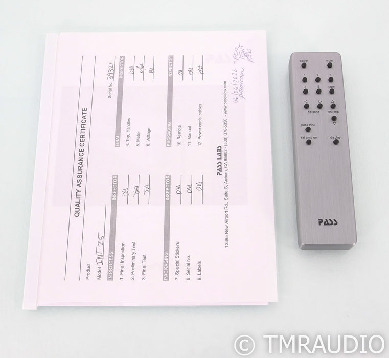 Pass Labs INT-25 Stereo Integrated Amplifier; Silver; Remote