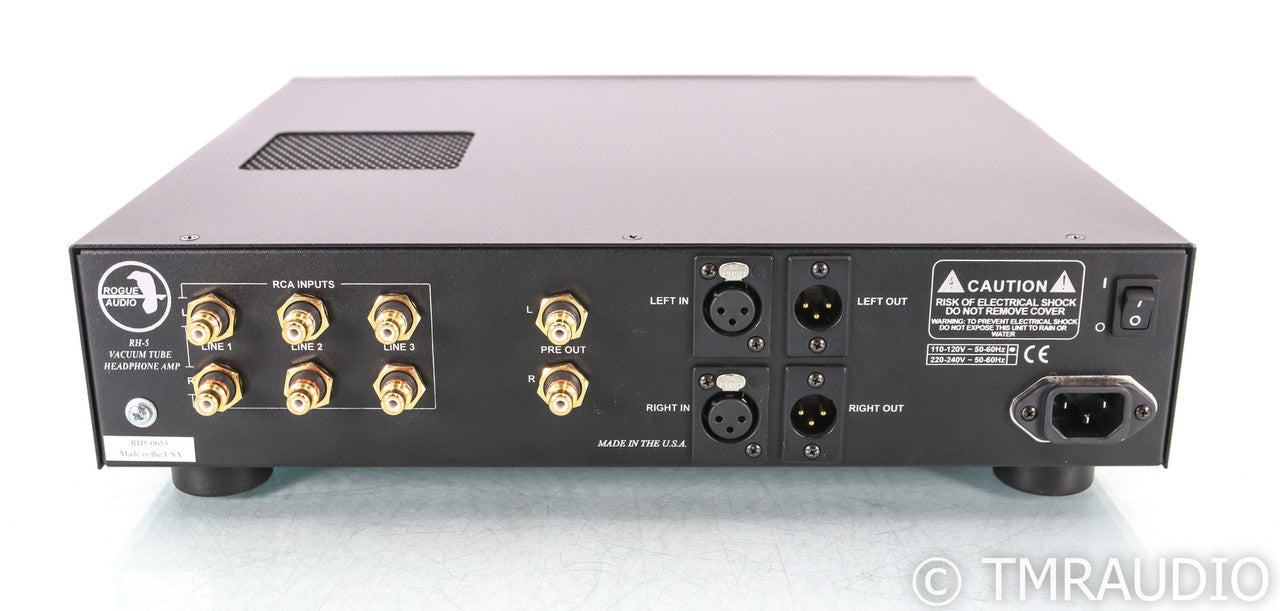 Rogue Audio RH-5 Tube Hybrid Headphone Amplifier; Silver; Remote